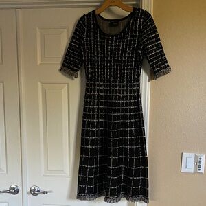 Just...Taylor Elegant Black and White Long Sleeve Dress
